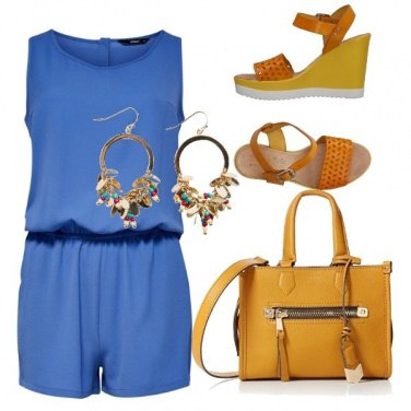 Outfit Giallo sole e azzurro cielo
