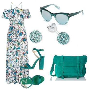 Outfit Smeraldo e fiori