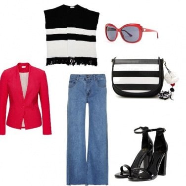 Outfit Rosso e righe
