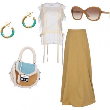 Outfit Gonna lunga e maglia boho