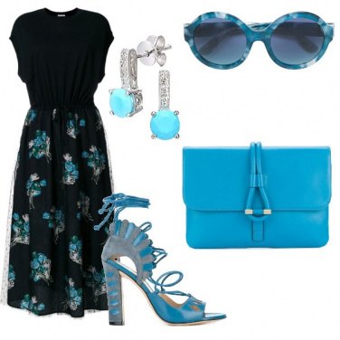 Outfit Turchese e nero