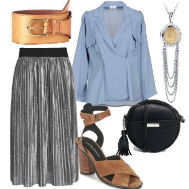 Outfit Trendy con la gonna silver
