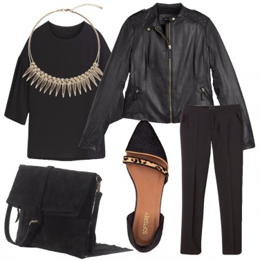 outfit total black estate