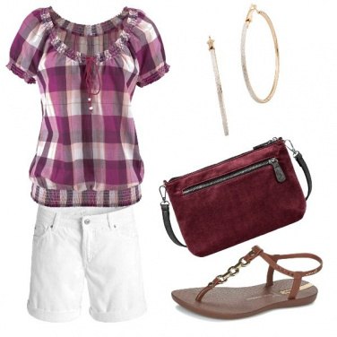 Outfit Scacchi e short