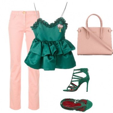 Outfit Rosa e verde per un appuntamento