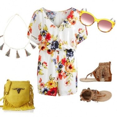Outfit Boho chic con tocco glam