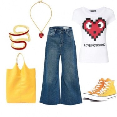 Outfit Giallo come il sole, rosso come il cuore
