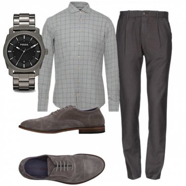 Outfit Camicie Grigio A quadri Uomo: 2 Outfit Uomo | Bantoa