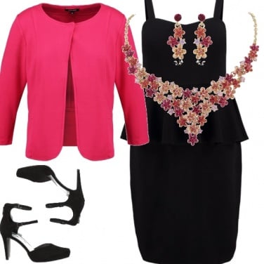 Outfit Cerimonia nerofucsia