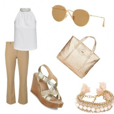 Outfit Bianco e oro