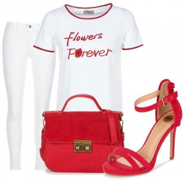 Outfit Bianco e rosso