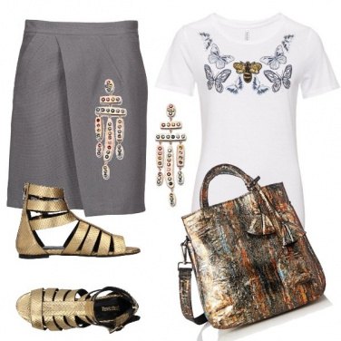 Outfit Oro argento e mirra