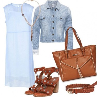 Outfit Azzurro e cuoio, e non sbagli mai!