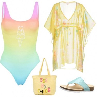 Outfit Arcobaleno in mare