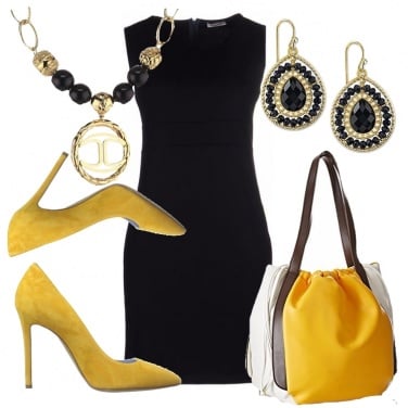 Outfit Una curvy in giallo e nero
