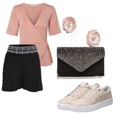 Outfit Nero e rosa con eleganza