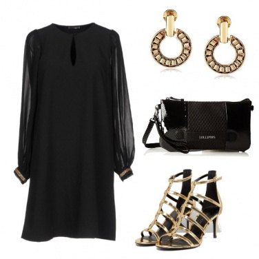 Outfit Oro e nero per la sera