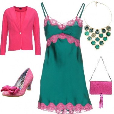 Outfit Discoteca in rosa e verde