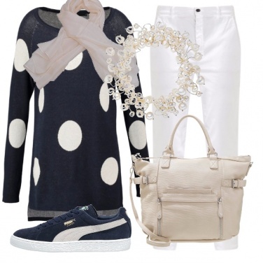 Outfit Pois bianchi