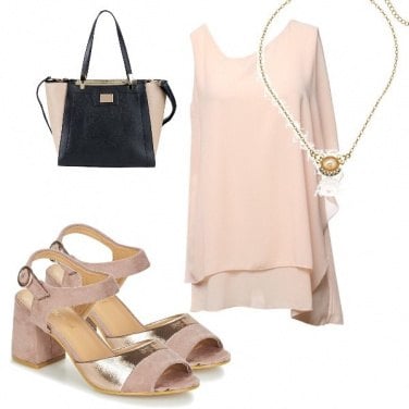 Outfit Sandali oro e rosa
