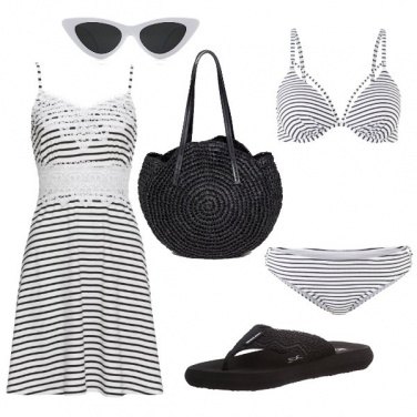 Outfit Bikini a righe