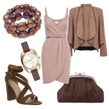 Outfit Un tocco di rosa tra il color cioccolato