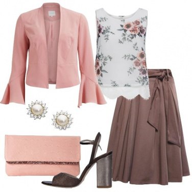 Outfit Marrone e rosa