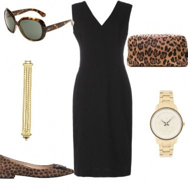 Outfit Tubino nero+maculato al pomeriggio