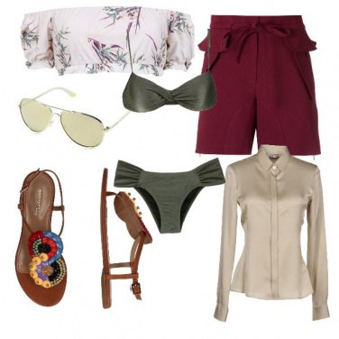 Outfit In spiaggia con bikini e camicia
