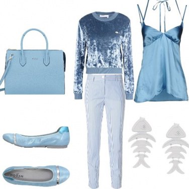 Outfit Serata celeste in riva al mare