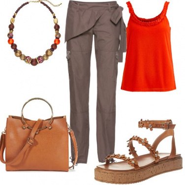 Outfit Arancio e cuoio