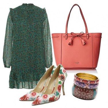 Outfit Verde e rosa