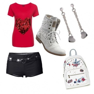 Outfit Cuore rosso