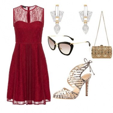 Outfit Rosso e oro