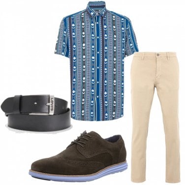Camisa de manga corta hombre azul eléctrico con diseños cuello clásico de manga  corta con botones viscosa 8 By Yoox | Bantoa