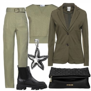 outfits con short verde militar