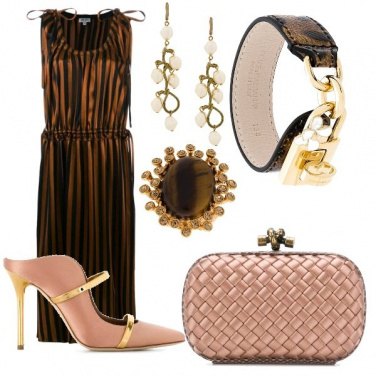 Outfit Cioccolato Rosa e Oro