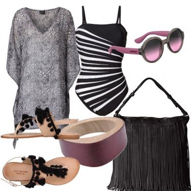 Outfit Nero e porpora