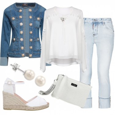 Outfit Sandalias Blanco Un solo color Mujer: 4 Outfit Mujer | Bantoa