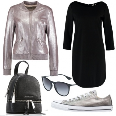 Outfit Argento e nero