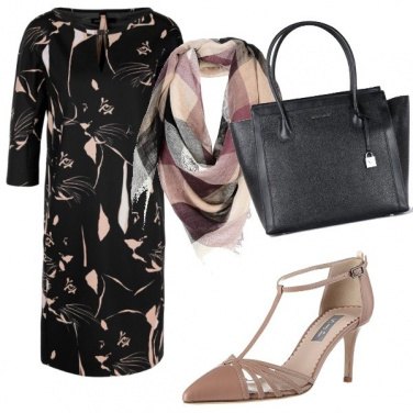 Outfit Nero e beige
