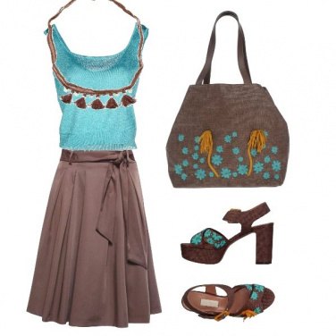 Outfit Fiori azzurri