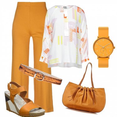 Outfit Pantalones Amarillo Un solo color Mujer: 2 Outfit Mujer | Bantoa