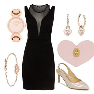 Outfit Elegante in nero e rosa