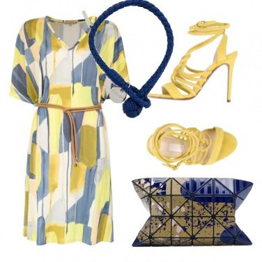 Outfit Blu e giallo pastello