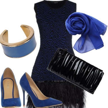 Outfit Piume e taffetà