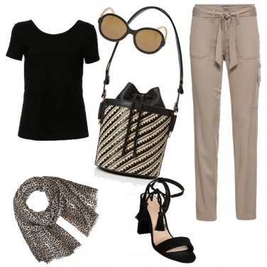 Outfit Classico beige e nero