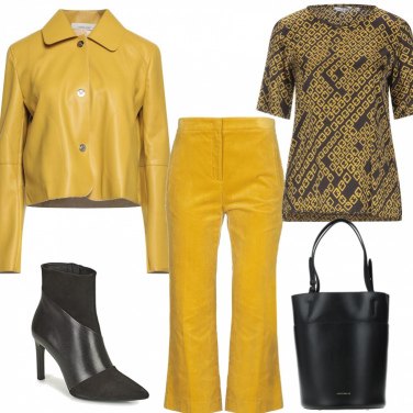Pantalones mujer amarillo mostaza cintura media con cremallera terciopelo M  Missoni | Bantoa