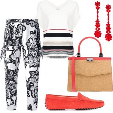 Outfit Basic con dettagli rossi