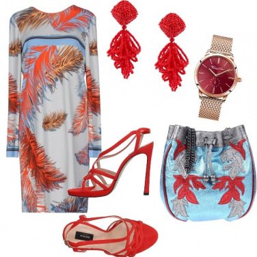 Outfit Rosso e azzurro